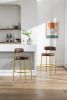 2-Pack Industrial Bar Stools - Modern Bar Height Chairs With Back & Footrest