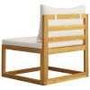 2 Piece Acacia Wood Garden Sofa Set With Cushions