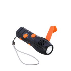 Hand-cranked Multifunctional Flashlight Radio Emergency Mobile Phone Charging Function (Color: )