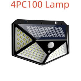 Solar-Powered RGB LED Step/Fence Lights - Waterproof Outdoor Lighting (Option: 4PC100 Lamp)