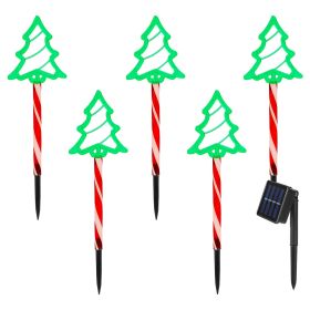 Deer Or Tree Options 5Packs Christmas Outdoor Pathway Light With 8 Modes IP44 Waterproof Xmas Decoration Stake Light Tree Candy Light For Garden Lawn (Option: 5 Trees)