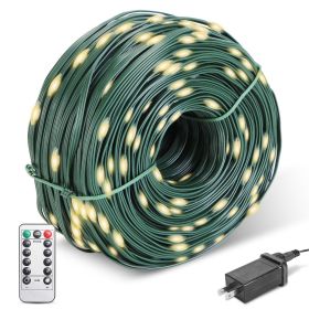 330FT String Lights Outdoor Christmas Decoration Lights With Remote IP44 Waterproof 8 Lighting Modes 8 Brightness Timer Plug In Fairy Light Xmas House (Option: Warm Lighting)