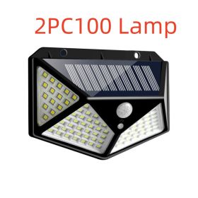 Solar-Powered RGB LED Step/Fence Lights - Waterproof Outdoor Lighting (Option: 2PC100 Lamp)