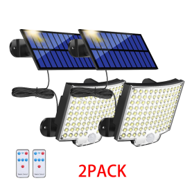 Solar LED Light With 16.5ft Cable | Waterproof Motion Sensor Security Light (Option: 2pcs)