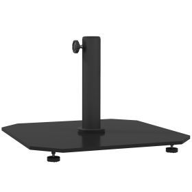 Square Patio Umbrella Base, 41 Lbs Metal Umbrella Stand Base With Adjustable Foot Pads, Heavy Duty Patio Umbrella Holder For 1.31.51.9 Umbrella Poles (Option: Black)